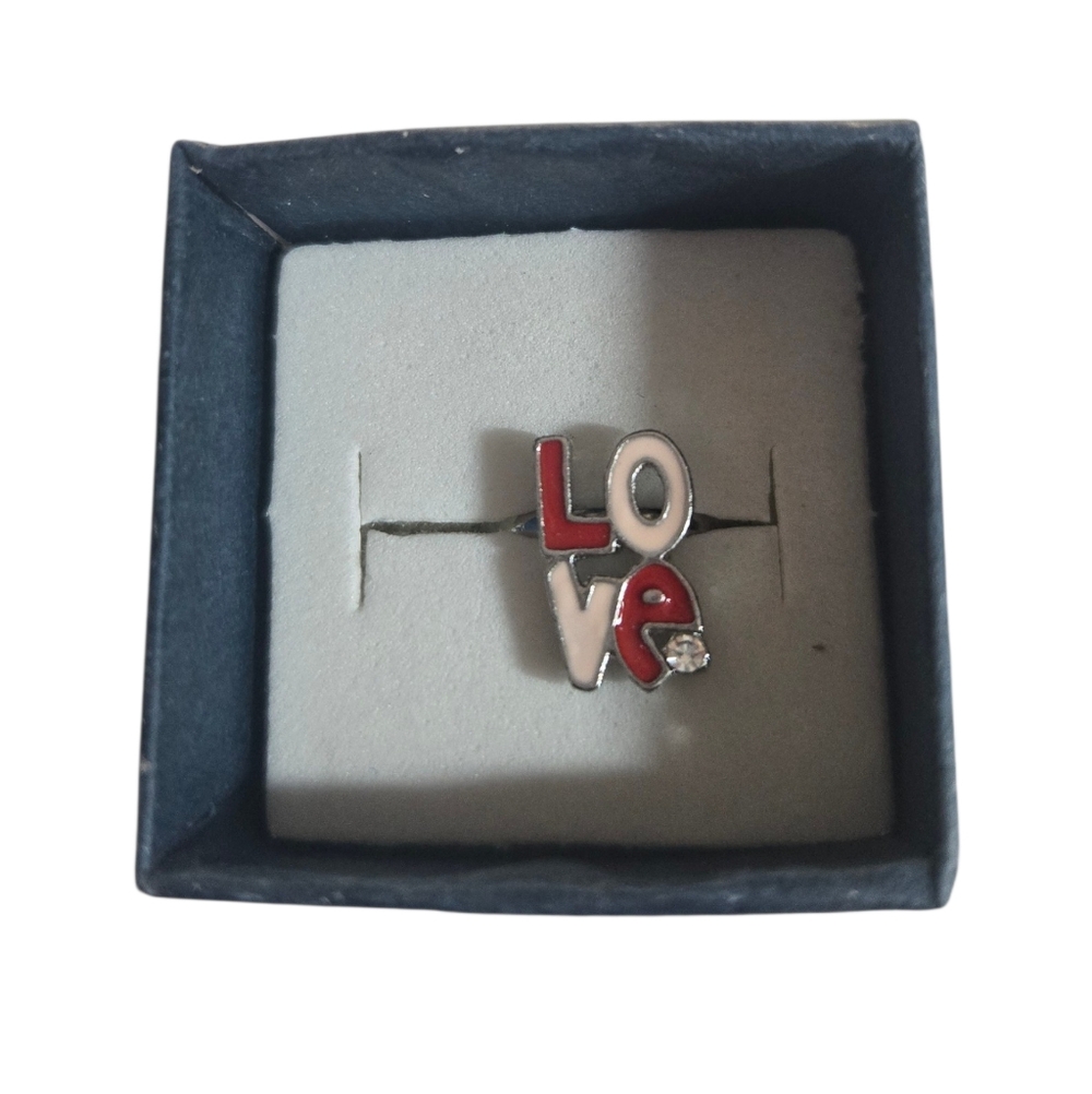 Adjustable L.O.V.E Red and Pink Kid's Ring (NWOT)‎